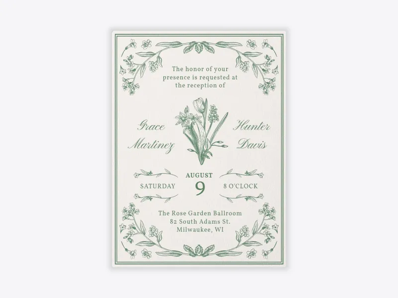 Vintage Embossed Florals - welcome_reception - Invitation