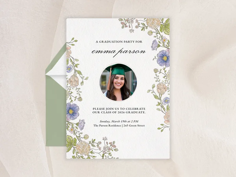 Forever Blossoms (Photo) - graduation - Invitation