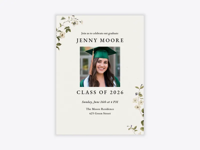 Delicate Vines (Photo) - graduation - Invitation