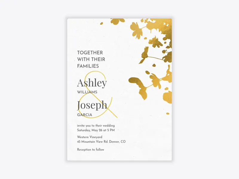 Gold Foil Branches - featured - Invitation