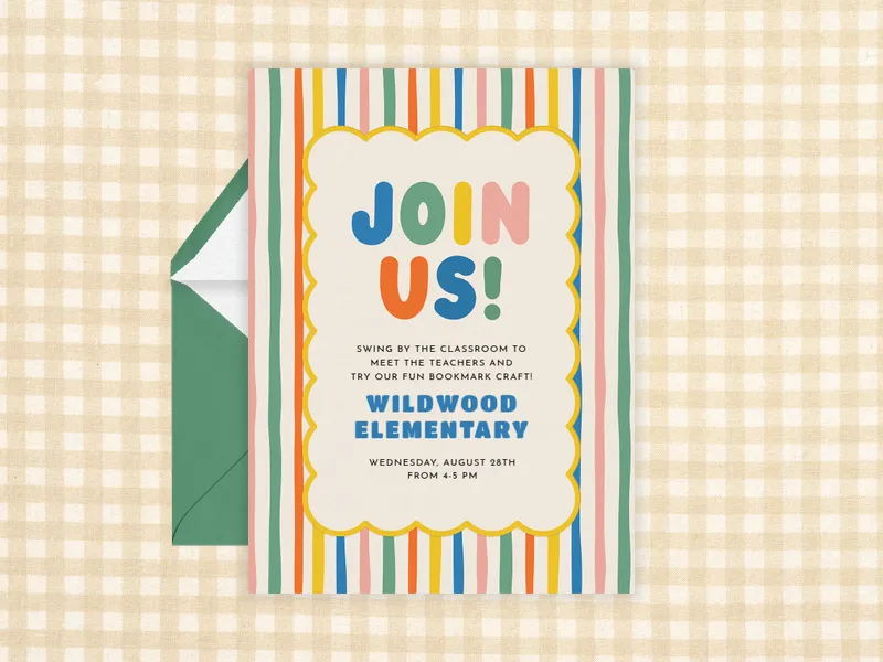 Super Stripey - school - Invitation