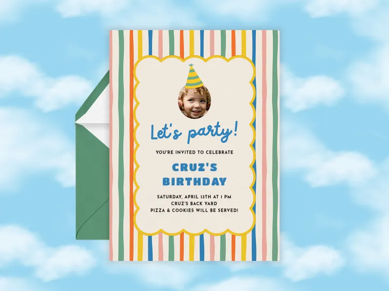 Super Stripey (Photo) - birthday_forkids - Invitation