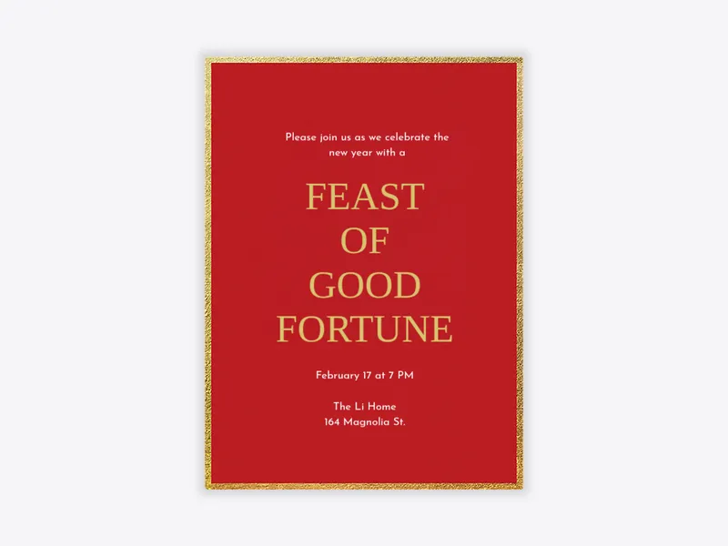 Feast of Good Fortune - lunarnewyear - Invitation