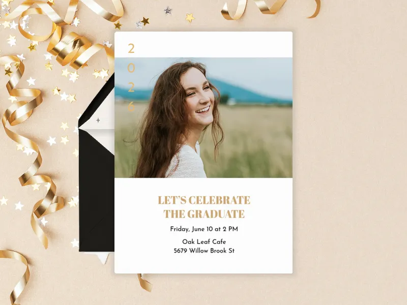 Joyful Graduate (Photo) - graduation - Invitation