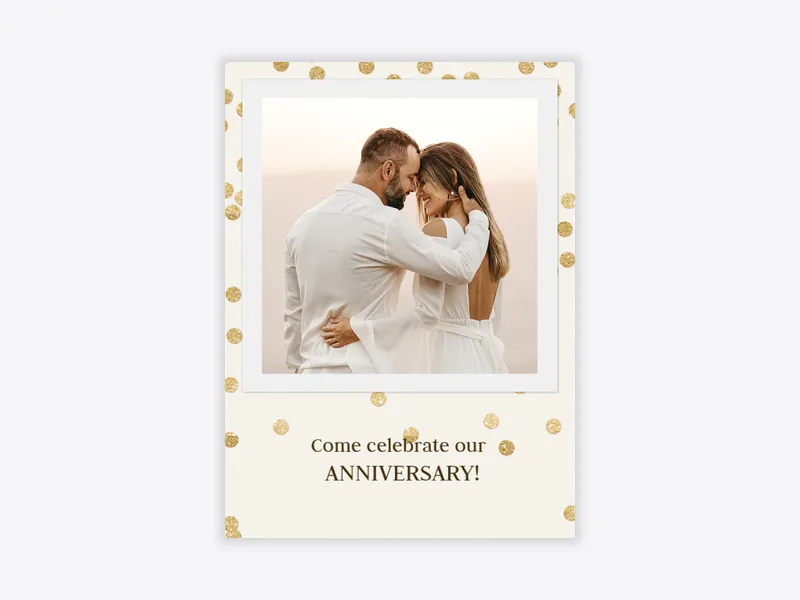 Golden Confetti (Photo) - anniversary - Invitation