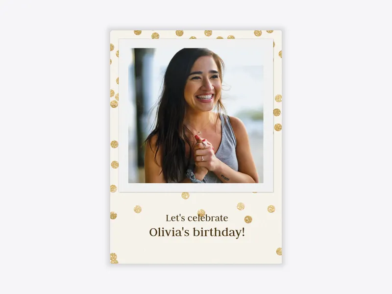 Golden Confetti (Photo) - birthday_milestones - Invitation