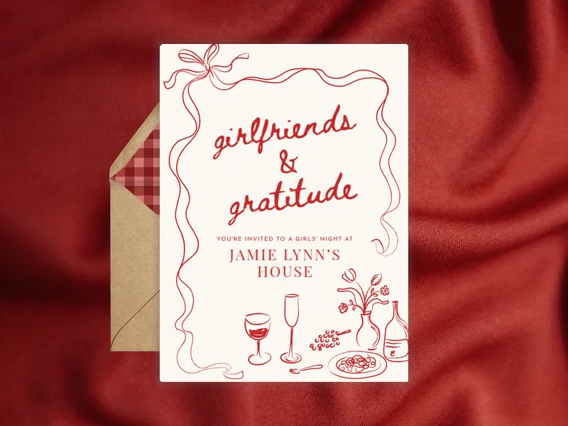 Ribbons of Gratitude - girls_night - Invitation