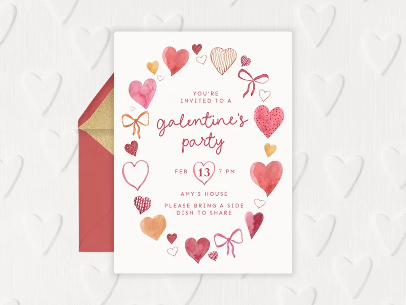 Doodle Hearts - girls_night - Invitation