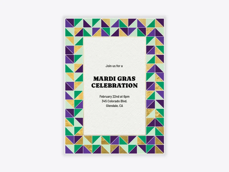 Mardi Gras Mosaic - mardi_gras - Invitation