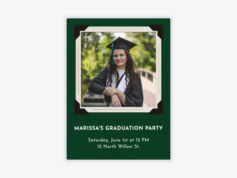 Green Basic Linen (Photo) - parties_dyo_uyo - Invitation