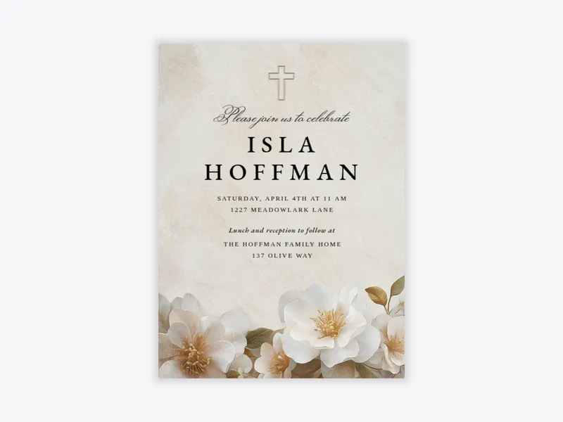 Painted Peonies - confirmation - Invitation