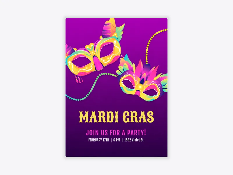 Mardi Gras Mask - mardi_gras - Invitation