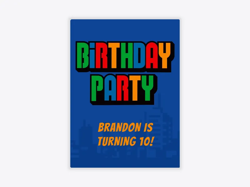 Blue Birthday City - video_games - Invitation