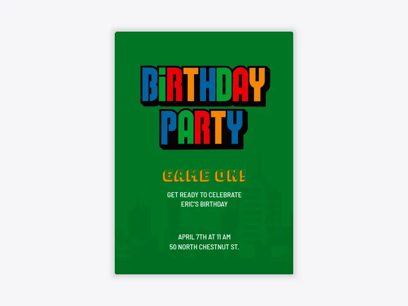 Green Birthday City - featured - Invitation