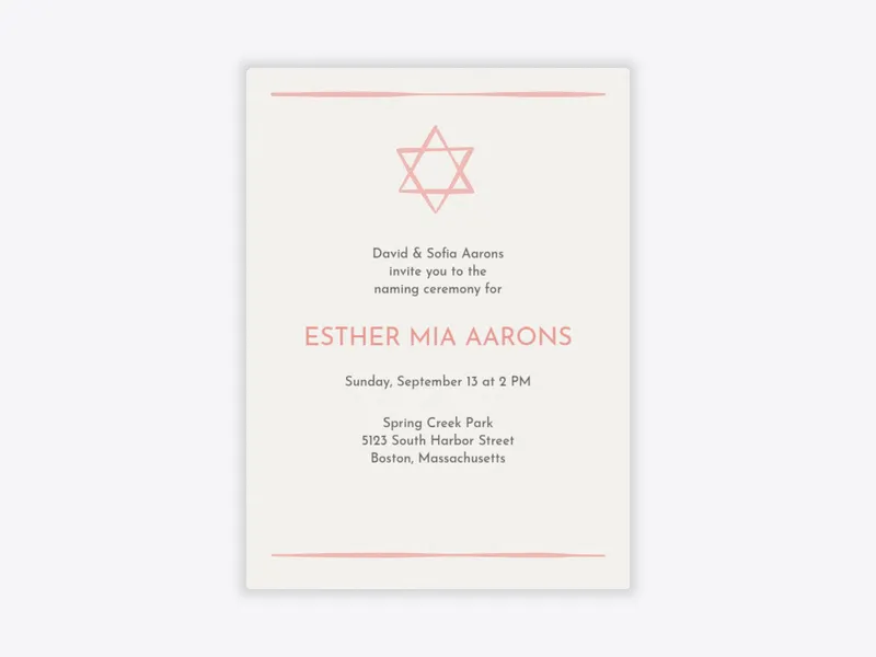 Naming Ceremony - baby_naming_bris - Invitation