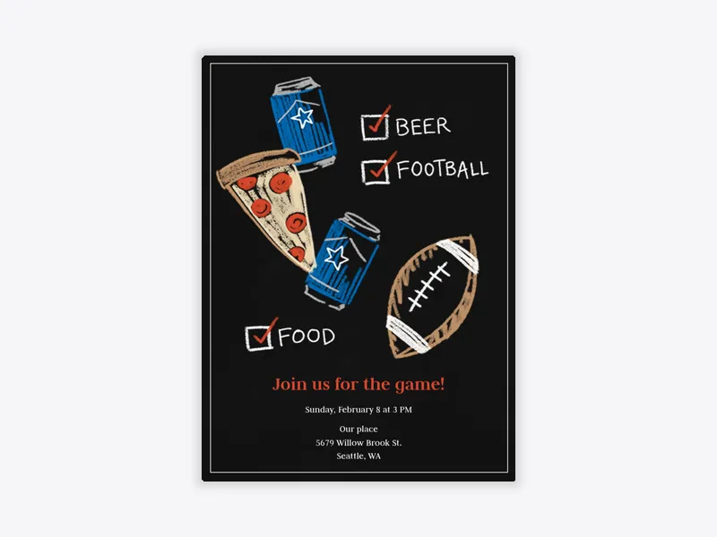 Brews & Bros - football - Invitation