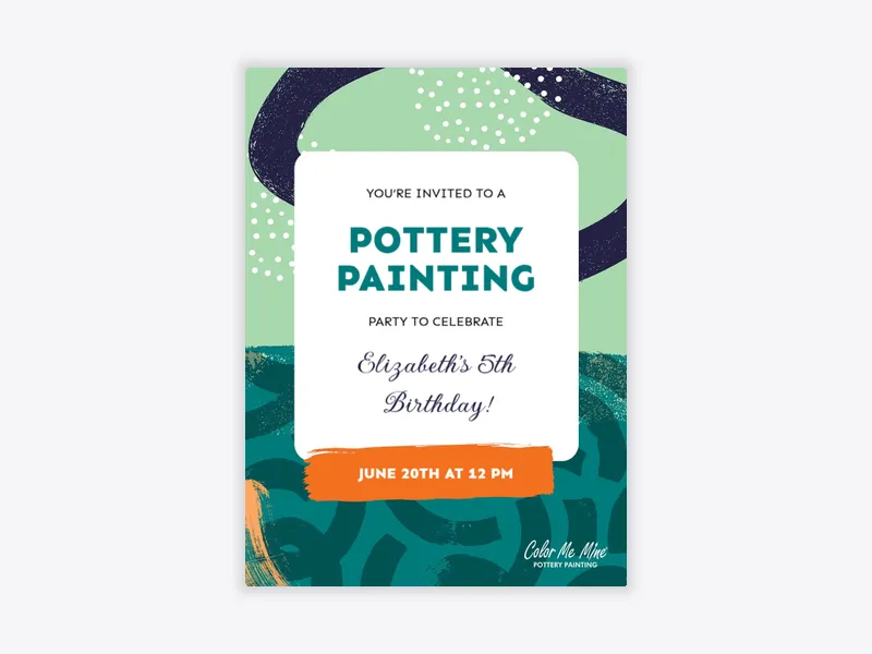 Color Me Mine: Colorful Shapes - color_me_mine - Invitation