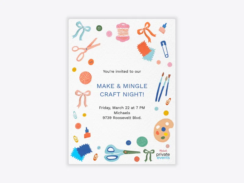 Michaels: Make & Mingle - arts_and_crafts - Invitation