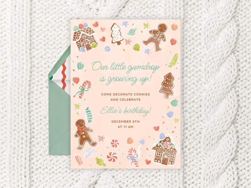Gingerbread Sweetness - birthday_forkids - Invitation