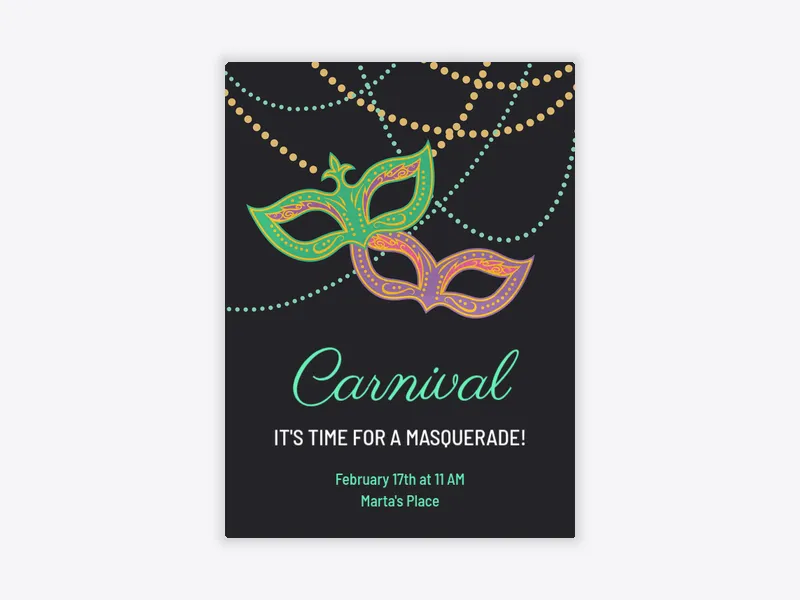 Mardi Gras Beads - mardi_gras - Invitation
