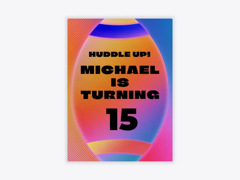 Neon Football Gradient - featured - Invitation