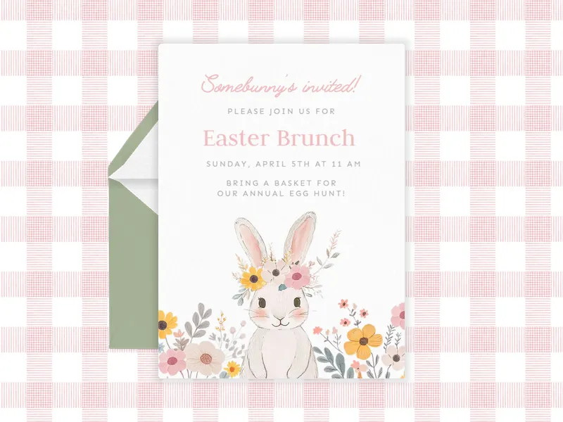 Blushing Bunny - easter - Invitation
