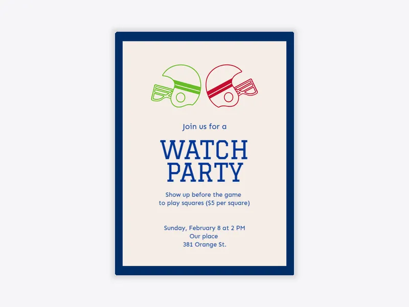 Red & Green Winner Winner - football - Invitation