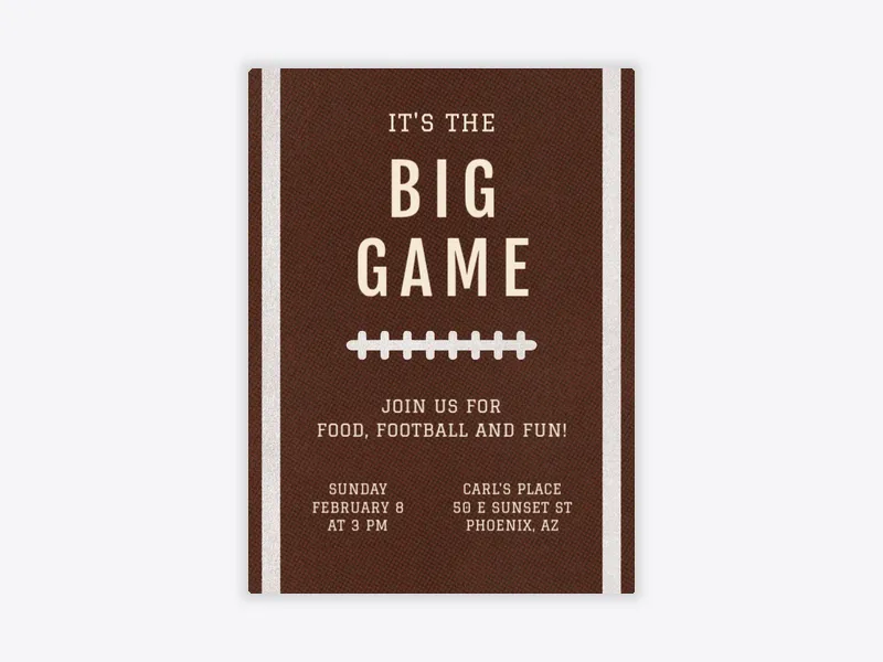Touchdown Time - tailgating - Invitation