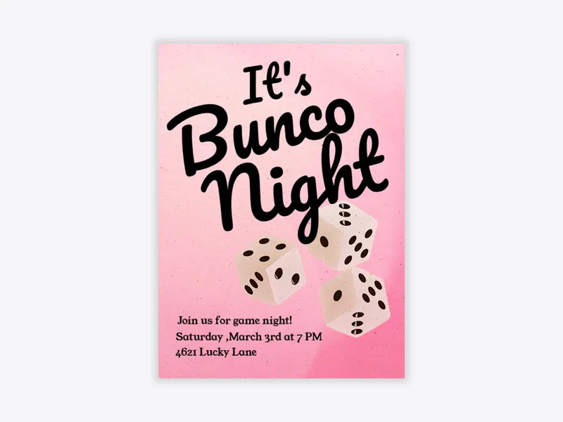 Bunco Night - game_night - Invitation