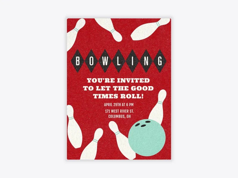 Bowling Diamonds - bowling - Invitation
