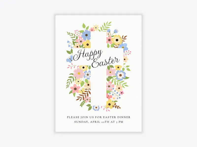 Cross & Flora - easter - Invitation