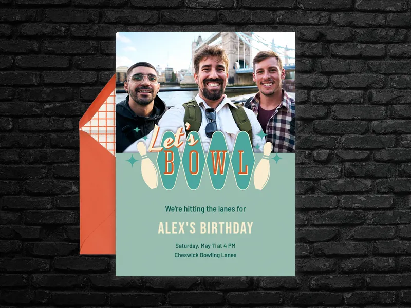 Let's Bowl Retro - featured - Invitation