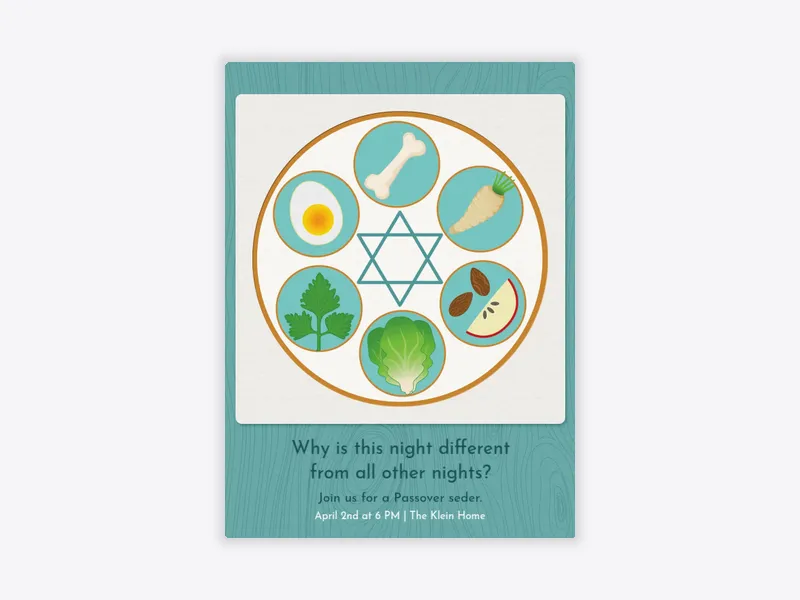 Seder - passover - Invitation