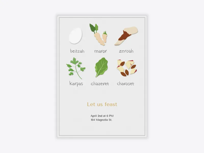 Passover Plated - passover - Invitation