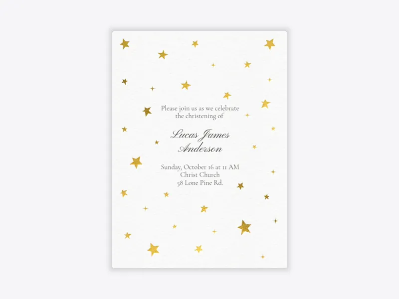 Star Light, Star Bright - christening - Invitation