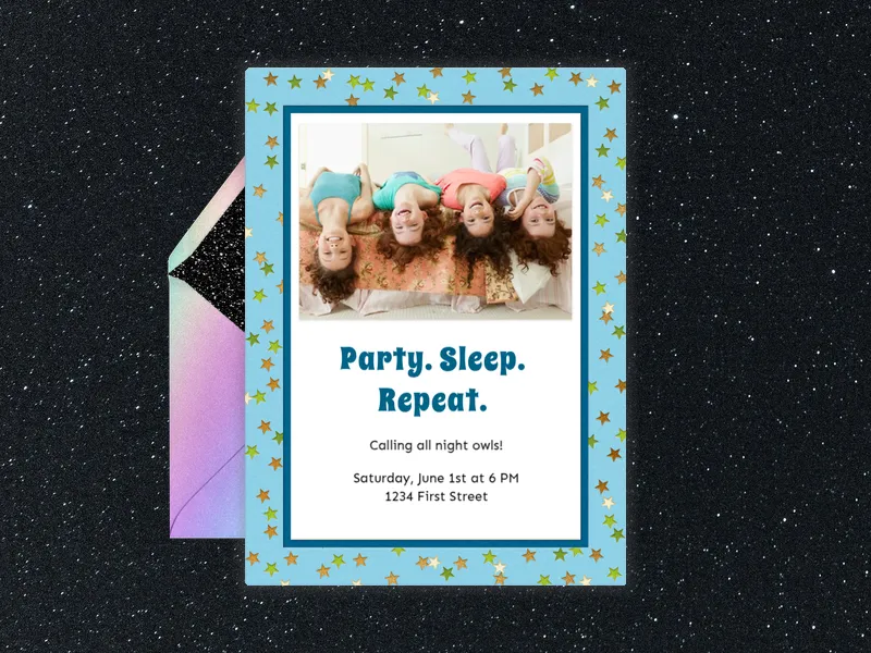 Party Sleep Repeat - kids_activities - Invitation