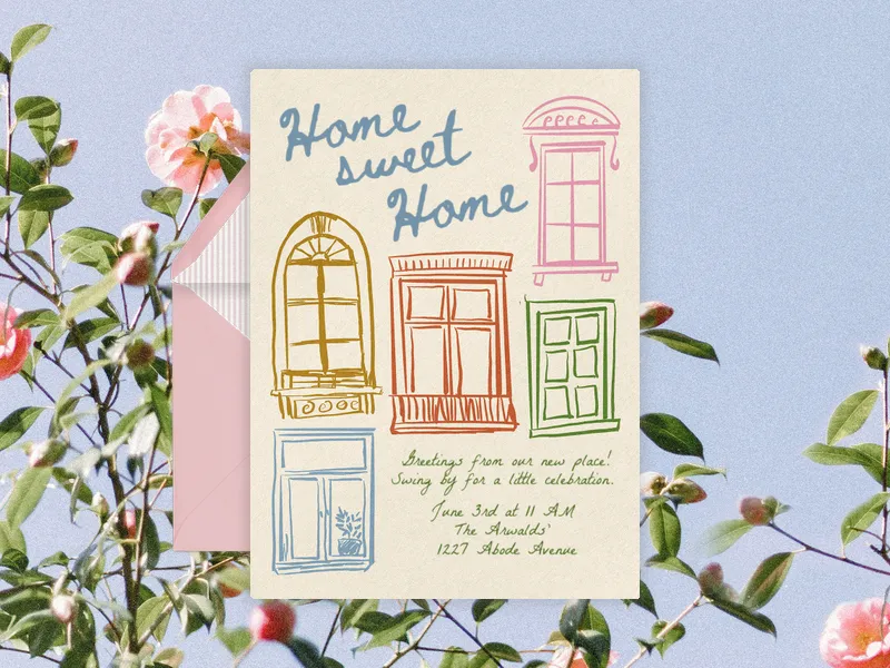 Window Doodles - housewarming - Invitation