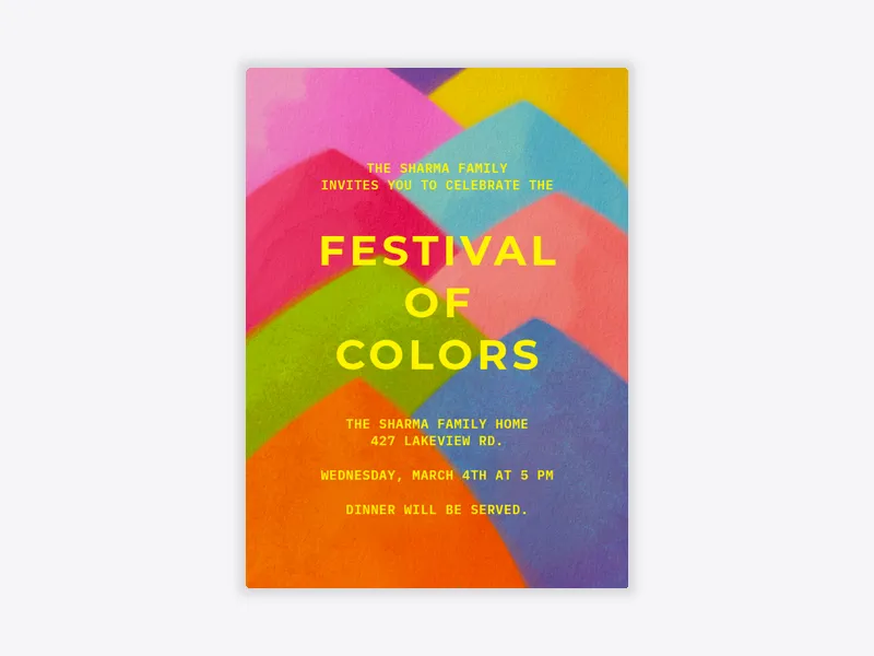 Gulal Colors - holidays - Invitation