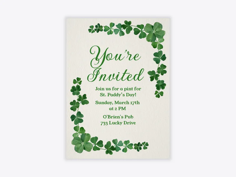 Shamrocks - st_patricks_day - Invitation