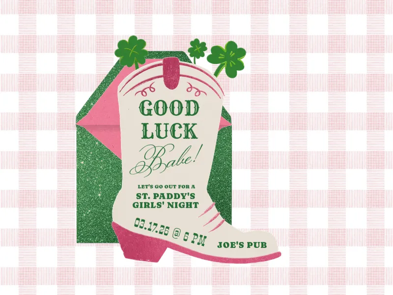 Green Boots Down - st_patricks_day - Invitation