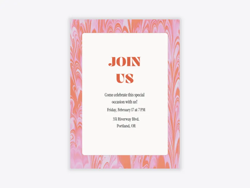 Pink Hydro Dip Border - charity_fundraisers - Invitation