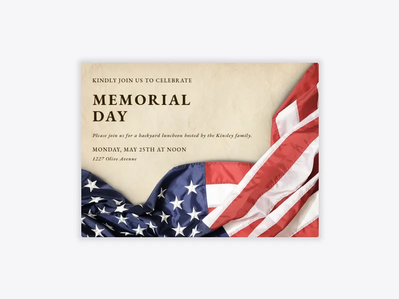 Star Spangled - memorial_day - Invitation
