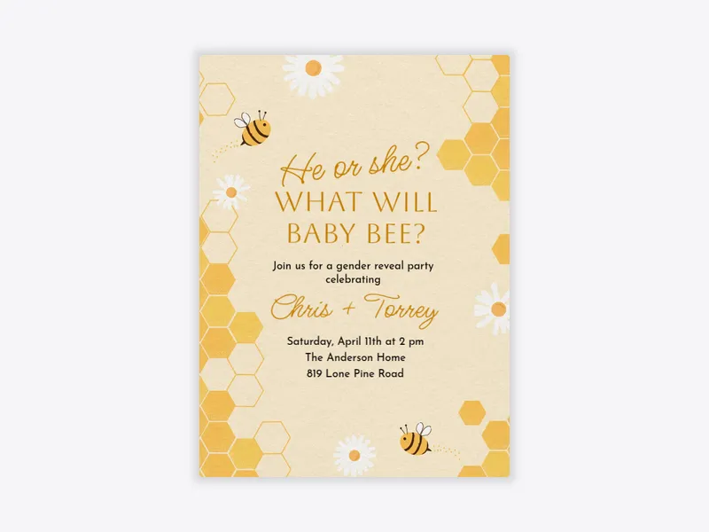 What Will It Bee - gender_reveal - Invitation