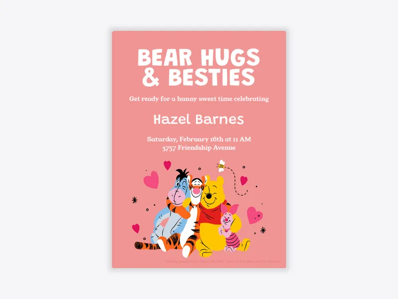 Disney’s Winnie the Pooh: Bear Hugs - baby_shower - Invitation