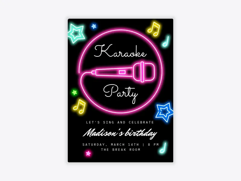 Let’s Glow Karaoke - activities_and_organizations - Invitation