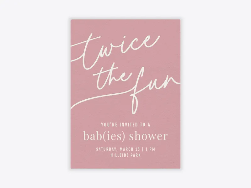 Pink Script (Twins) - featured - Invitation