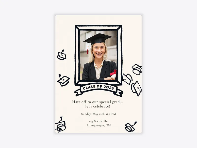 Mortar Board (Photo) - graduation - Invitation