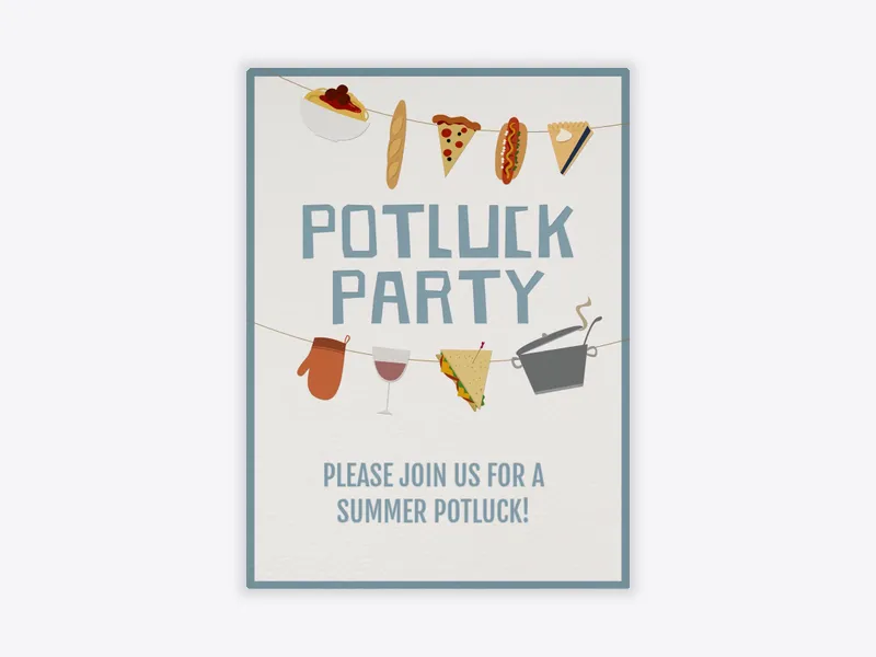 Potluck Party - potluck - Invitation