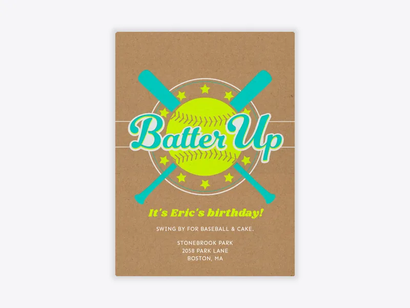 Batter Up - baseball - Invitation