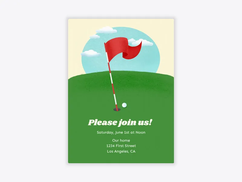 Golf on the Green - golf - Invitation